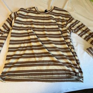 Brown, White, Cream striped shirt